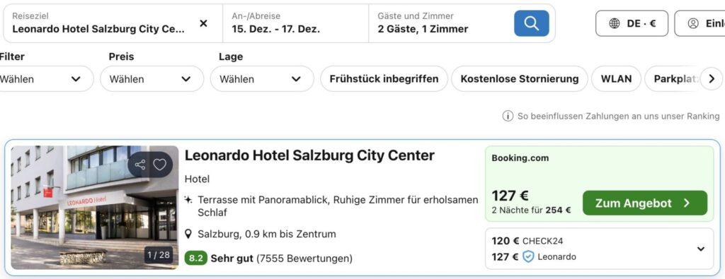 Weihnachtsmarkt in Salzburg: 3 Tage im top Hotel ab 155€ p.P.