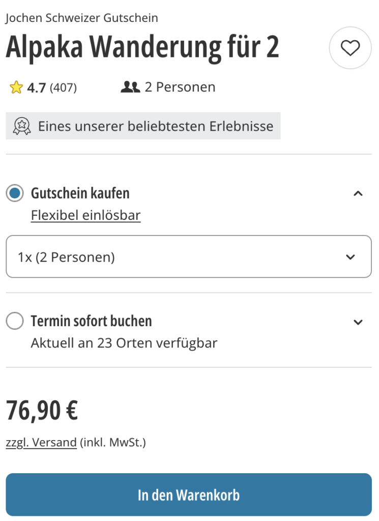 Alpaka Farm: Gutschein für eine Alpaka Wanderung nur 34€ p.P. (bei 2 Leuten)