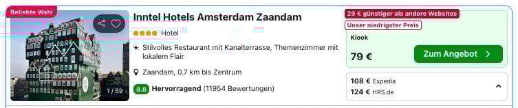 Ausgefallenes Hotel Amsterdam: Übernachtung im 4* Hotel ab 40€ p.P. (DZ)