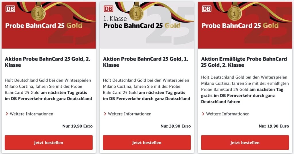 BahnCard: bis zu 4 Personen bekommen den gleichen Rabatt