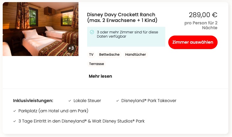 Disneyland Angebot: 3 Tage Eintritt + exklusives Event und Hotel für 289€ p.P. (DZ)