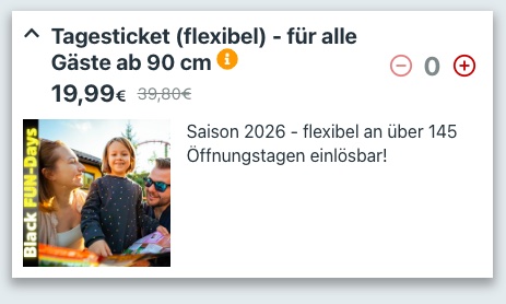 Freizeitpark Gutschein: flexibles Fort Fun Tagesticket für nur 26€