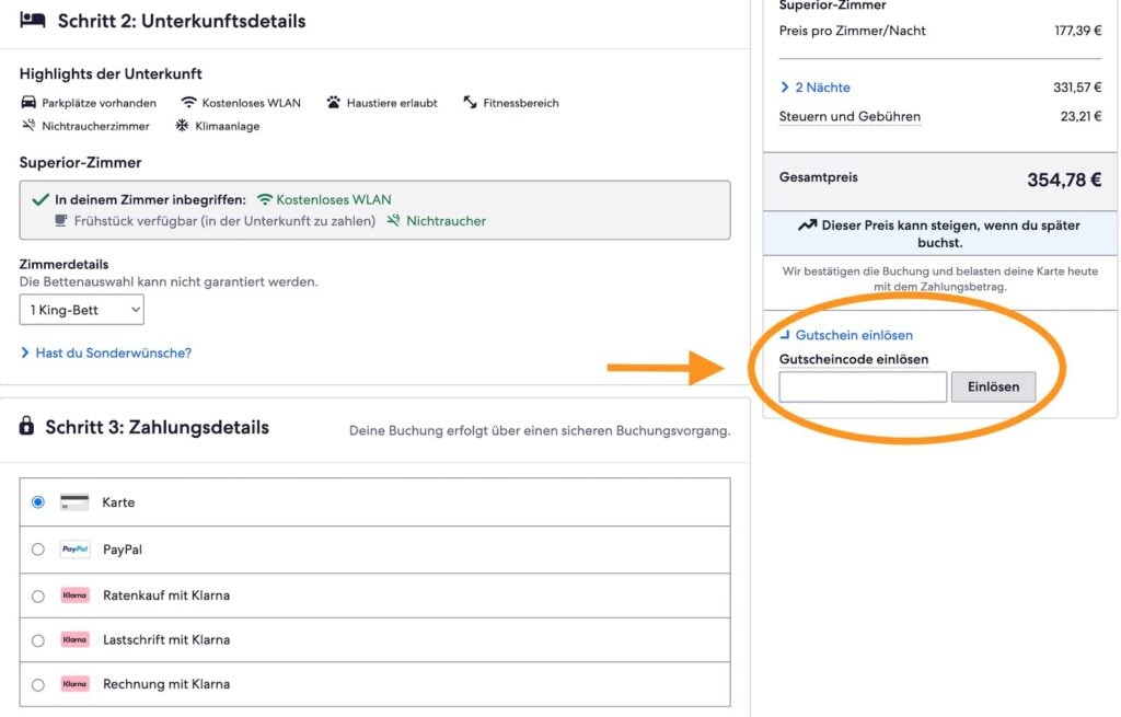 Gutschein bei Hotels.com einlösen