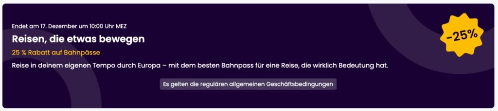 Interrail Tickets: 20% Rabatt auf die Pässe