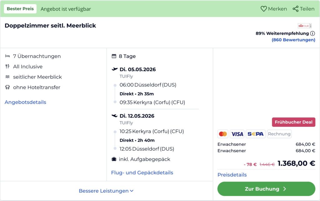 Korfu All Inclusive – 4 Tage im top 5* Hotel + Extras ab 169€ p.P.