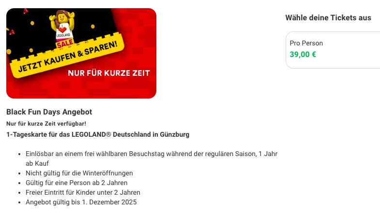 Legoland Deutschland: Ticket fürs WinterWonder ab 24€