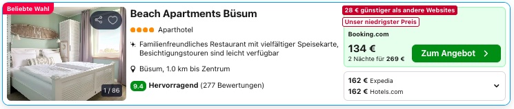 Nordsee Kurztrip: 3 Tage Büsum im strandnahen Apartment ab 88€ p.P. bei 4 Leuten, ab 135€ p.P. bei 2 Leuten