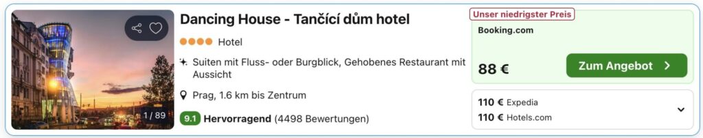Prag Kurztrip: 4* Dancing House Hotel ab 73€ p.P. (DZ)