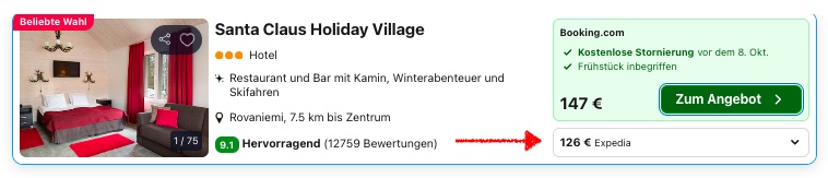 Santa Claus Village: Übernachtung im Ferienhaus mit Frühstück ab 64€ p.P. (DZ)
