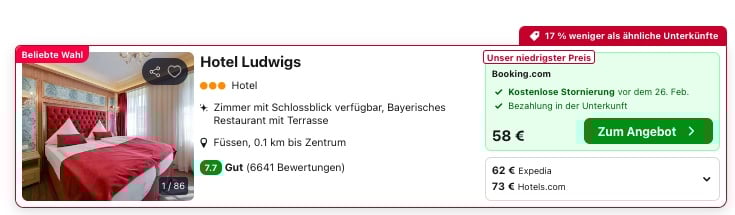 Schloss Neuschwanstein Urlaub: 3* Hotel + Eintritt ins Schloss ab 53€ p.P. (DZ)