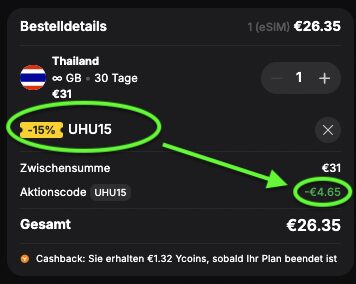 Mit dem Reiseuhu Rabattcode 15% bei Yesim sparen