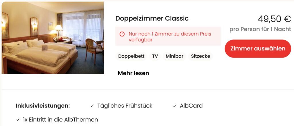 Auszeit in Baden Württemberg: 4* Hotel inkl. Frühstück & Eintritt in die AlbThermen ab 45€ p.P. (DZ)