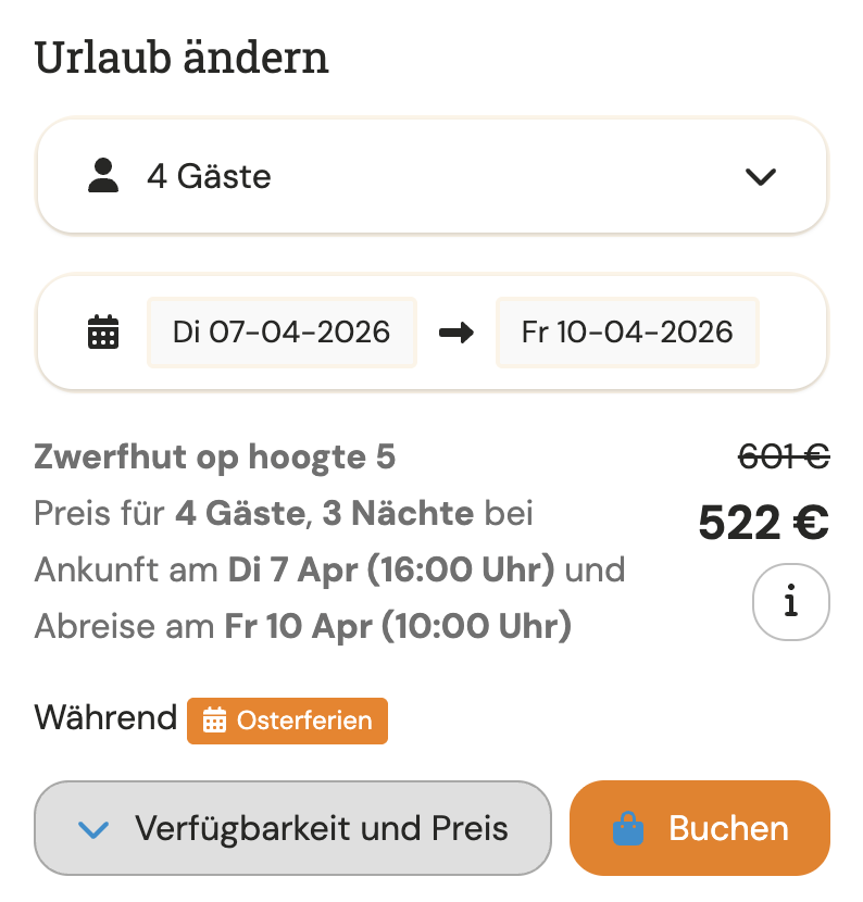 Baumhaus Glamping in Holland: 4 Tage im Baumhaus für 4 Personen ab 117€ p.P.