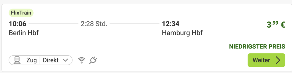 Flixtrain Ticket für nur 4,44€, z.B. Berlin Basel, Düsseldorf Hamburg und viele weitere Routen