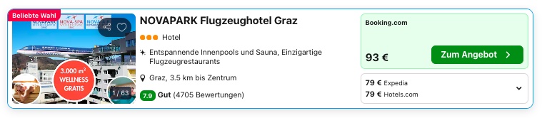 Flugzeug Hotel: Übernachtung mit Wellness ab 39,50€ p.P.