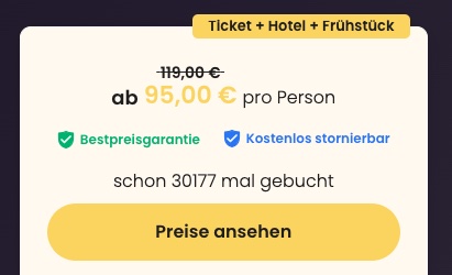 Harry Potter und das verwunschene Kind: Hotel + Ticket als Gutschein für 89€ p.P.