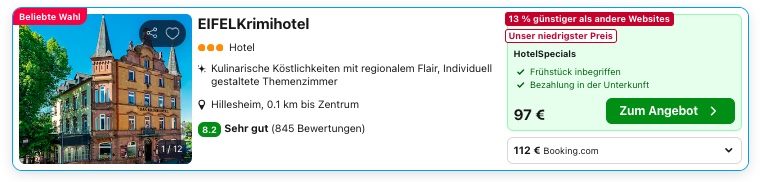 Krimihotel mit Escape Room: Übernachtung in der Eifel inkl. Frühstück & Tickets ab 84€ p.P. (DZ)