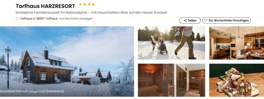 Kurzurlaub im Harz: 3 Tage in einer Lodge im 4* Resort ab 92€ p.P. bei 4 Leuten