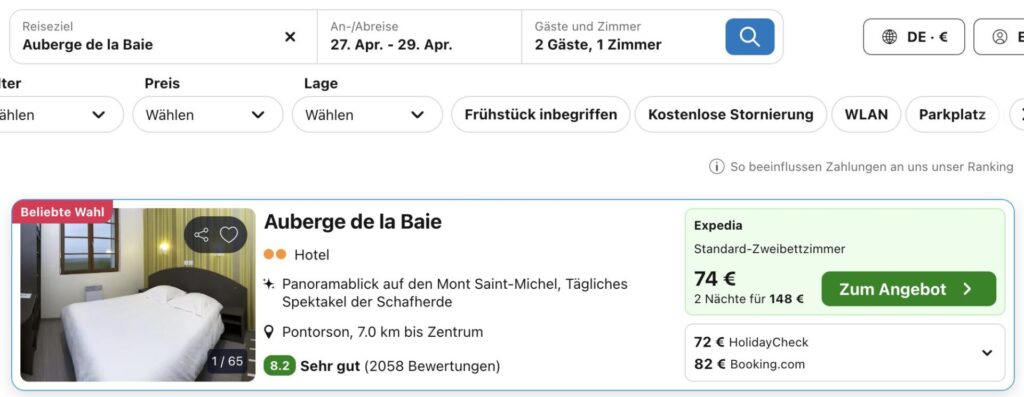 Mont Saint Michel in Frankreich: 3 Tage im Hotel ab 74€ p.P.