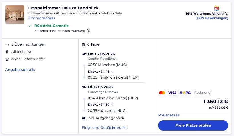 Neueröffnung auf Kreta: 6 Tage im 5* Hotel mit All Inclusive und Flügen ab 664€ p.P. (DZ)