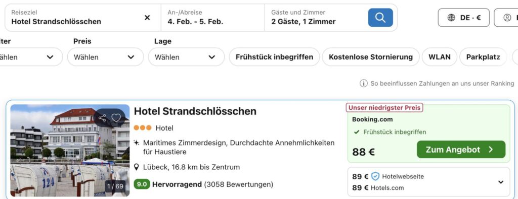 Ostsee Strandhotel: 3* Hotel direkt an der Promenade ab 46€ p.P. (DZ)