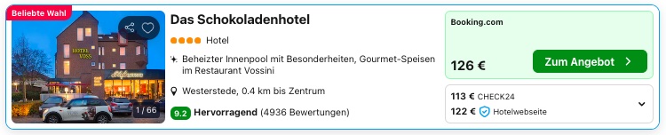 Schokoladenhotel – 4* Hotel ab 57€ p.P. (DZ)