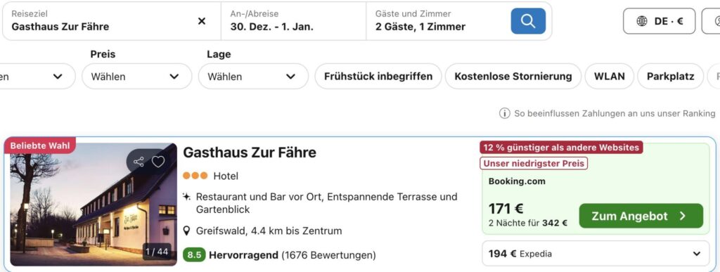 Silvester am Meer: 3 Tage an der Ostsee ab 172€ p.P. (DZ)