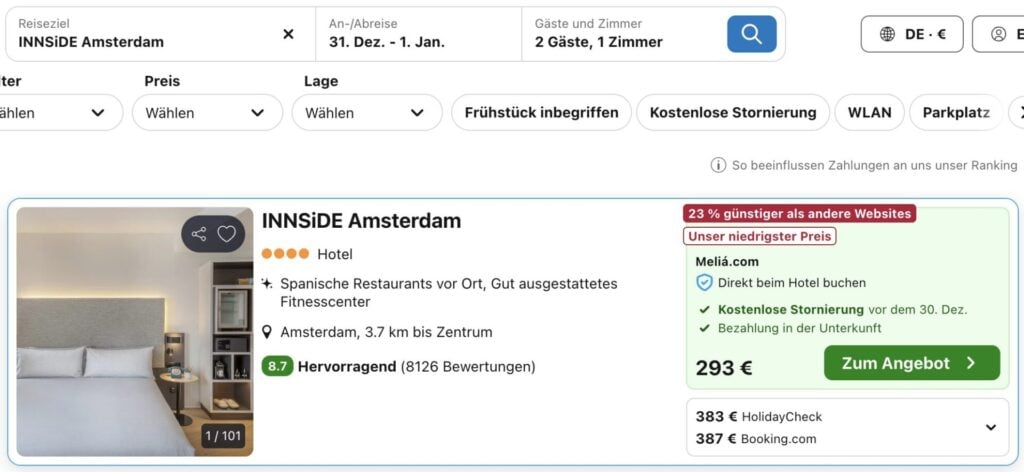 Silvester in Amsterdam: Übernachtung ab 133€ p.P.