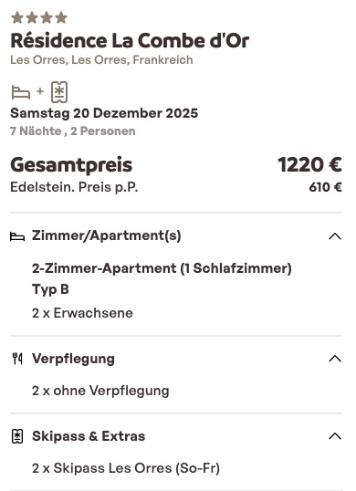 Skiurlaub mit Skipass: 1 Woche über Weihnachten in Frankreich im Apartment direkt an der Piste ab 755€ p.P. (DZ)