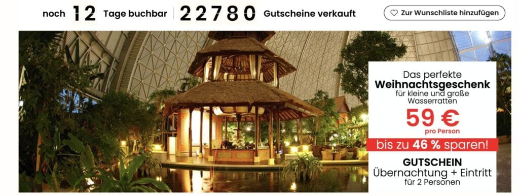 Tropical Islands im Zelt: Übernachtung mit Frühstück und Eintritt an beiden Tagen für 59€ p.P. bei 2 Leuten