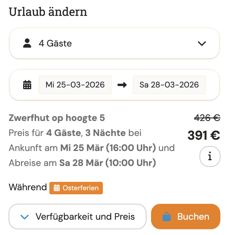 Baumhaus Glamping in Holland: 4 Tage im Baumhaus für 4 Personen ab 130€ p.P. (Osterferien)