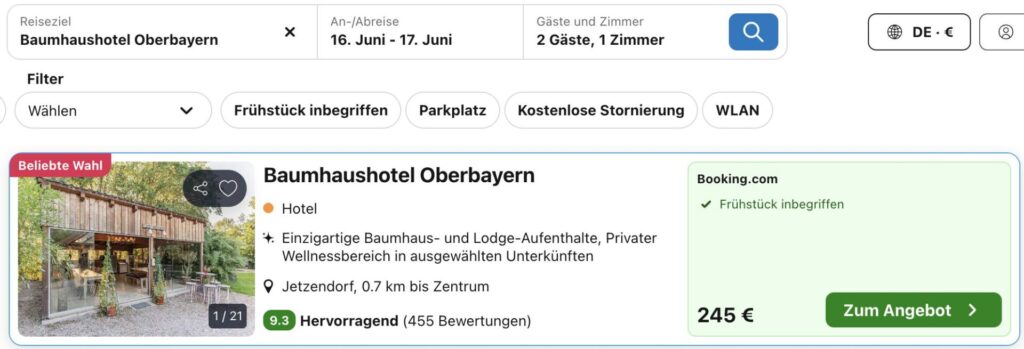 Baumhaushotel in Bayern: Übernachtung in der Natur in der See Lodge mit Frühstück ab 113€ p.P.