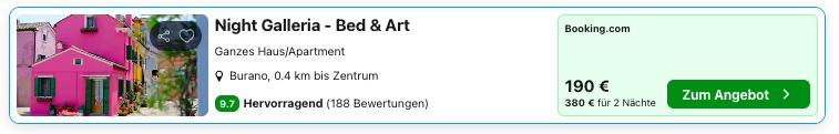 Geheimtipp Burano: 3 Tage in Italiens bunter Stadt im pinken Ferienhaus ab 95€ p.P.