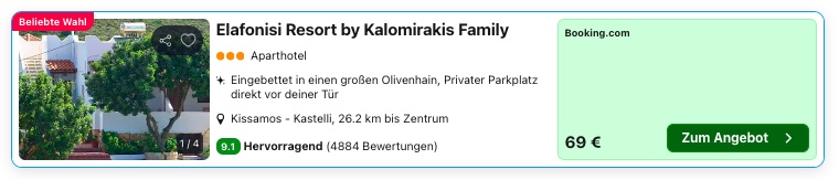 Kreta Frühbucher Urlaub: Hotel am Elafonissi Beach mit Meerblick ab 35€ p.P.