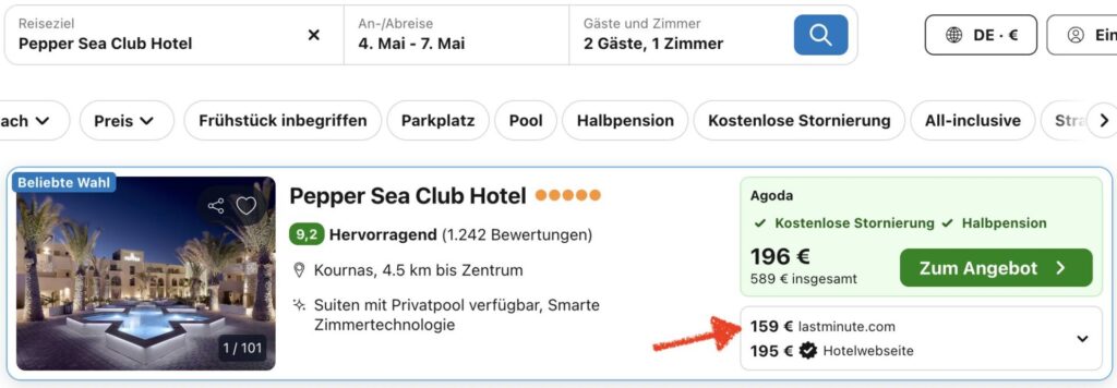 Kreta Schnäppchen: 1 Woche im 4* Hotel mit Halbpension & Flug ab 565€ p.P. (DZ)
