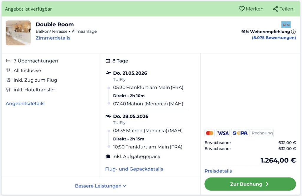 Menorca All Inclusive Urlaub