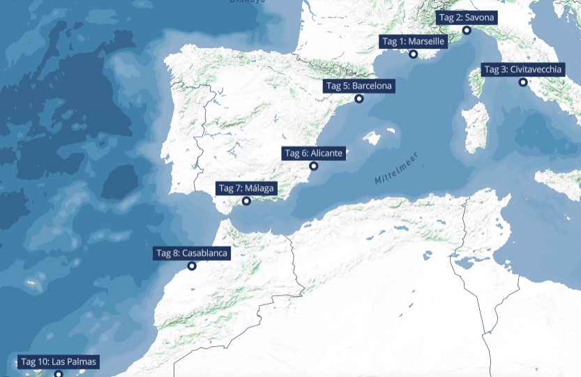 Mittelmeer Kreuzfahrt: 10 Tage inkl. Vollpension, All Inclusive Getränkepaket und Bordguthaben ab 599€ p.P. (Doppelkabine)