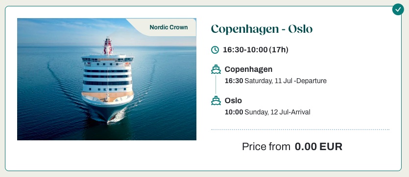 Skandinavien Rundreise: kostenlose Fährüberfahrt von Kopenhagen nach Oslo