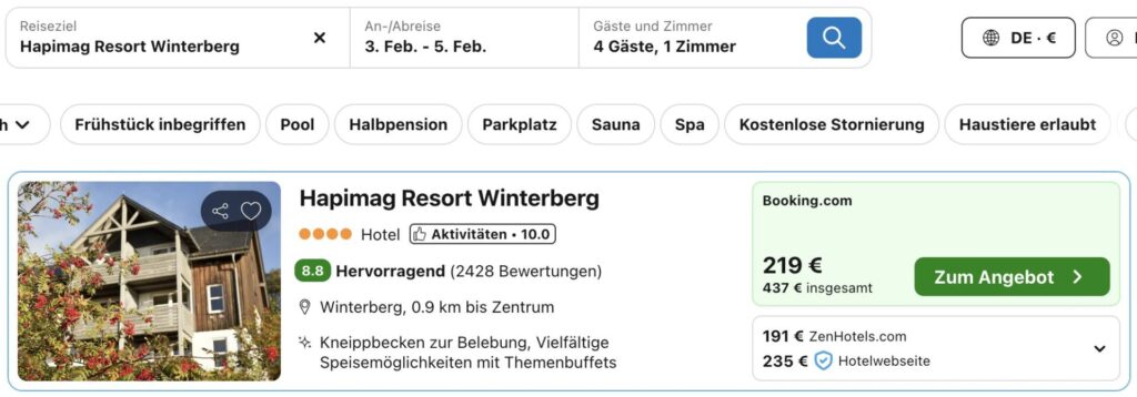 Skiurlaub in Nordrhein Westfalen: 3 Tage Winterberg mit Unterkunft, Outdoor Whirlpools + Skipass ab 140€ p.P.