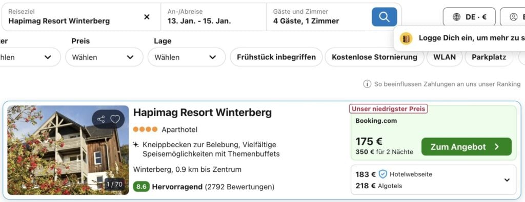 Skiurlaub in Nordrhein Westfalen: 3 Tage Winterberg mit Unterkunft, Outdoor Whirlpools + Skipass ab 150€ p.P.