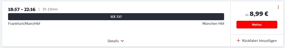 Sparpreis Aktion: Super Sparpreis Tickets ab 6,99€