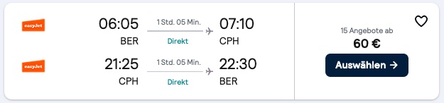 Tagesausflug nach Kopenhagen: Hin und Rückflug ab 51€
