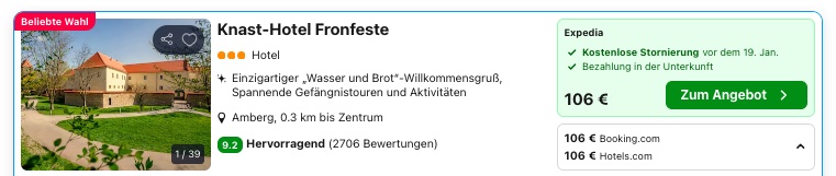 Übernachtung im Gefängnis: Eine Nacht hinter Gittern verbringen ab 50,50€ p.P. (in Bayern)