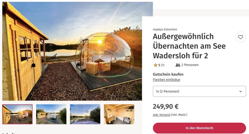 Bubble Hotel: Übernachtung inkl. Marshmallows und Sekt ab 100€ p.P.