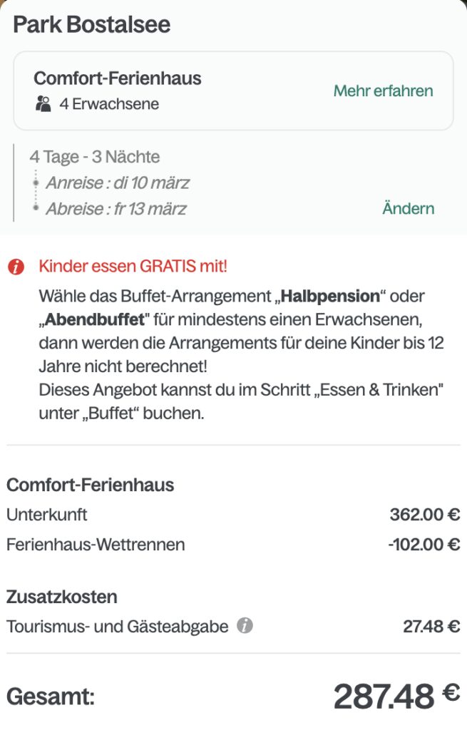 Center Parcs Urlaub: 4 Tage im Saarland am See ab 98€ p.P.