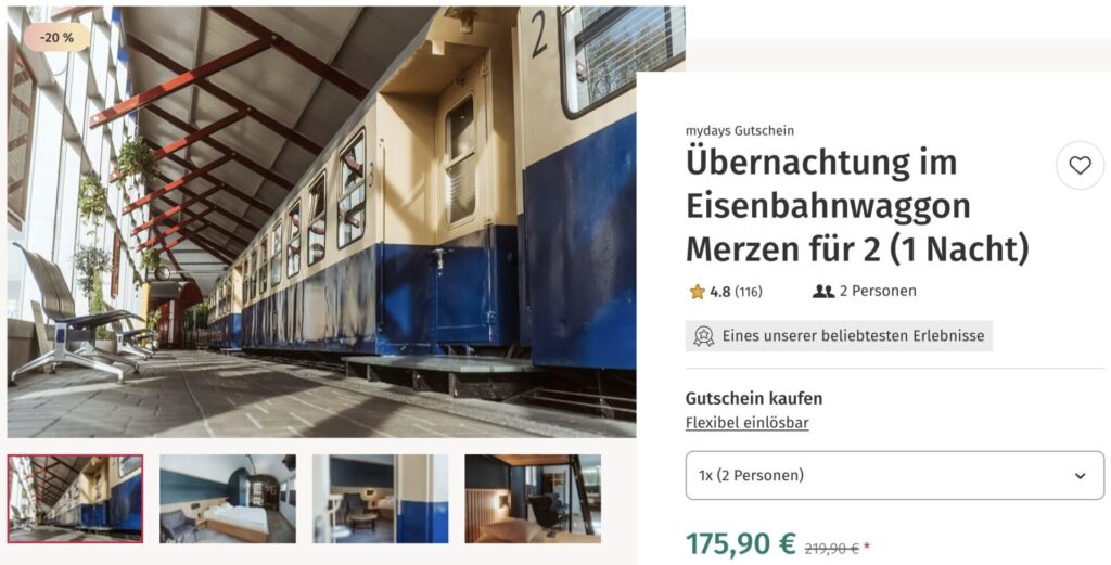 Eisenbahnhotel Deutschland: Übernachtung mit Frühstück & Dinner ab 110€ p.P.