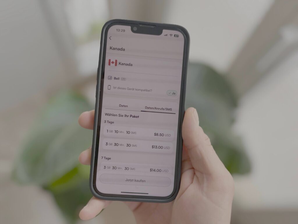 esim Kanada telefonnummer
