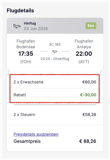Flug Deal: bei Corendon gibt es das zweite Ticket geschenkt