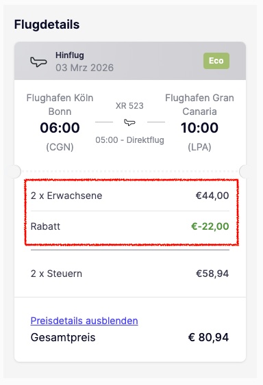 Flug Deal: bei Corendon gibt es das zweite Ticket geschenkt