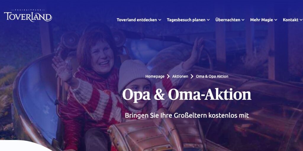 Freizeitpark Toverland: gratis Eintritt für Großeltern